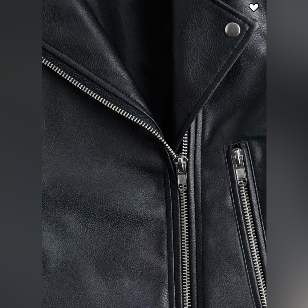 NWT H&M COATED BIKER JACKET - Picture 4 of 12